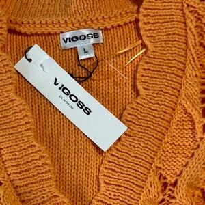 Vigoss flutter short-sleeve cardigan-mango Size L NWT